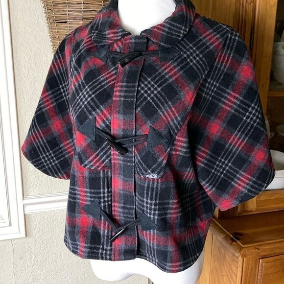Volcom Zip-Up Wool Blend Cape Style Jacket With Tonal Buttons Size Small - Picture 1 of 14